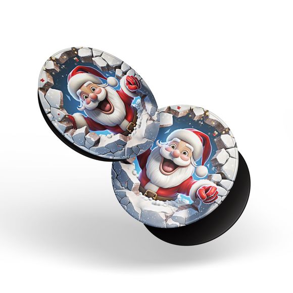 PopSockets Santa Claus Coming Out Of Hole for Phone Women Swappable Base PopGrip - Picture 5 of 13
